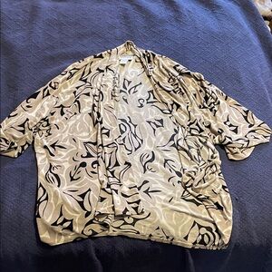Chico's Beige and Black Abstract Kimono